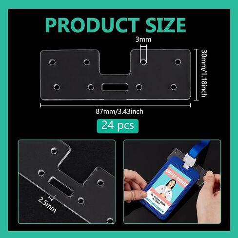 Benecreat 24pcs شارة Buddy Topper ، 3.4x1.2inch شارة الشارات الأفقية العمودية ، مثالية لبطاقات شارة موظفي الممرضات in Saudi Arabia