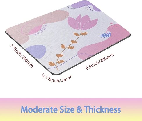 Square Mouse Pad, Pink Flowers Plants Mouse Mat Design, Washable Mousepad Cloth, Non-Slip Rubber Base Computer Mouse Pads for Wireless Mouse in Saudi Arabia