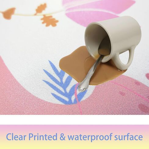 Square Mouse Pad, Pink Flowers Plants Mouse Mat Design, Washable Mousepad Cloth, Non-Slip Rubber Base Computer Mouse Pads for Wireless Mouse in Saudi Arabia
