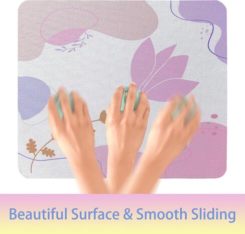 Square Mouse Pad, Pink Flowers Plants Mouse Mat Design, Washable Mousepad Cloth, Non-Slip Rubber Base Computer Mouse Pads for Wireless Mouse in Saudi Arabia