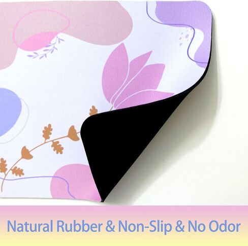 Square Mouse Pad, Pink Flowers Plants Mouse Mat Design, Washable Mousepad Cloth, Non-Slip Rubber Base Computer Mouse Pads for Wireless Mouse in Saudi Arabia
