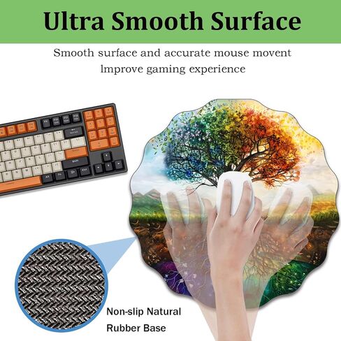 Life Tree Mouse Pad, Lace-Shaped Gaming Mousepad, Mini Non-Slip Mousepad, Suitable for Home, Office Decor Desk Accessories, 7.9 x 7.9 Inches in Kuwait