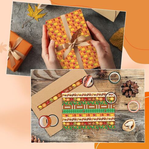 12 Rolls Fall Football Washi Tape Autumn Pumpkin Rugby Decorative Masking Tape Set Thanksgiving Wrapping Paper Tapes for Scrapbook Journal DIY Art Crafts in Saudi Arabia
