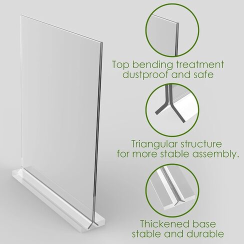 newnewshow 4x6 Inch Clear Acrylic Sign Holder, Display Stand, Plastic Card Holder for Business, Office, Retail (4x6 Inch 3 Pack) in Kuwait