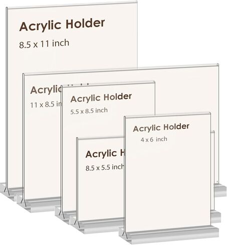 newnewshow 4x6 Inch Clear Acrylic Sign Holder, Display Stand, Plastic Card Holder for Business, Office, Retail (4x6 Inch 3 Pack) in Kuwait