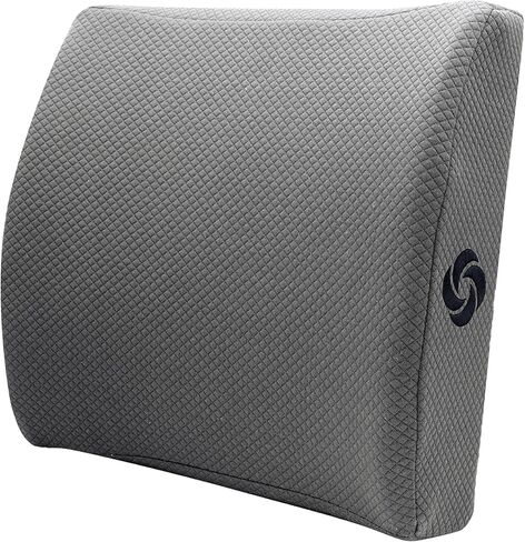 Samsonite Ergonomic Lumbar Pillow for Office Chair and Car Seat - Memory Foam Back Support Lumbar Pillow, Premium Cushion Chair Support for Lower Back Pain Relief and Versatile Use (Grey) in Saudi Arabia