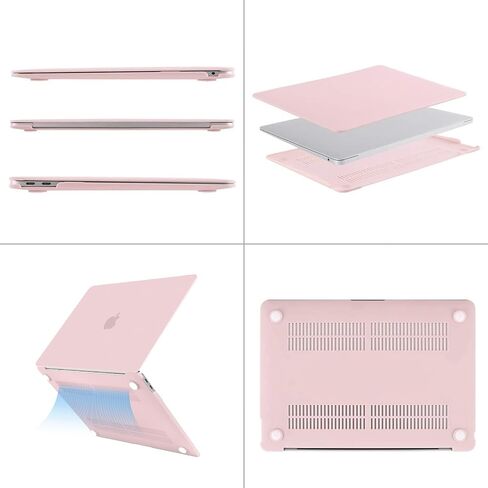 MOSISO Compatible with MacBook Air 13 inch Case 2022-2018 Release A2337 M1 A2179 A1932,Plastic Hard Case&Keyboard Cover&Screen Protector&Pouch&Bag with 2 Pockets&Handle&Belt, Rose Quartz&Chalk Pink in Saudi Arabia