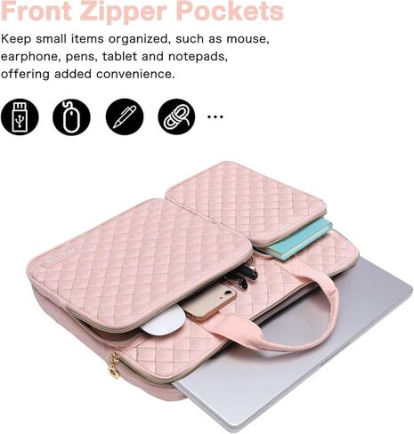 MOSISO Compatible with MacBook Air 13 inch Case 2022-2018 Release A2337 M1 A2179 A1932,Plastic Hard Case&Keyboard Cover&Screen Protector&Pouch&Bag with 2 Pockets&Handle&Belt, Rose Quartz&Chalk Pink in Saudi Arabia