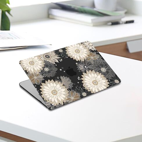 Mosiso متوافق مع MacBook Air 13 بوصة Case 2025 2024 2023 2022 M4 A3240 M3 A3113 M2 A2681 ، غلاف وغطاء لوحة المفاتيح البلاستيكي لمكتب MacBook Air 13.6 بوصة ، Blooming Chrysanthemum in Saudi Arabia