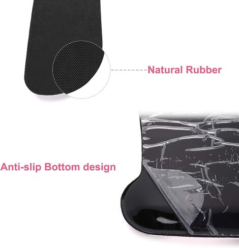 MOSISO Compatible with MacBook Air 13 inch Case 2020-2018 Release A2337 M1 A2179 A1932,Plastic Peony Hard Case&Keyboard Cover&Wrist Rest Support for Mouse Pad Keyboard Set Mousepad Non-Slip Base,Black in Saudi Arabia