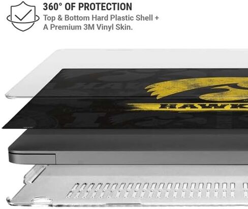 Skinit Case + Skin متوافق مع MacBook Pro 14in (2021) - تصميم شعار Iowa Hawkeyes المرخص رسميًا in Kuwait