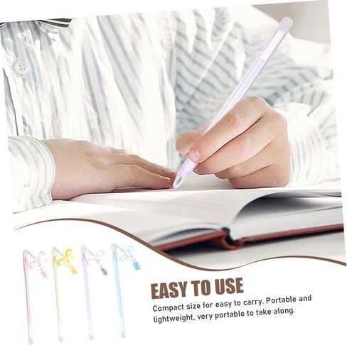 صمم 8pcs glitter bow pendant أقلام محمولة من طلاب الكتابة المحمولة للمدرسة والمكاتب القابلة للسحب الحبر القابل للتراجع عن قرطاسية الكتابة العشوائية in Kuwait