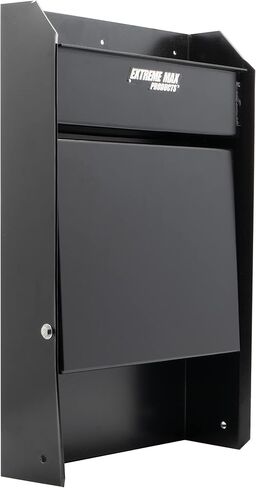 Extreme Max 5001.6119 Junior Wall-Mount Aluminum Work Station Storage Cabinet Flip-Out Work Tray with Paper Towel Rack Organizer for Enclosed Race Trailer Shop Garage Storage - Black in Kuwait