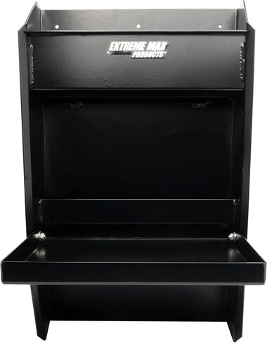 Extreme Max 5001.6119 Junior Wall-Mount Aluminum Work Station Storage Cabinet Flip-Out Work Tray with Paper Towel Rack Organizer for Enclosed Race Trailer Shop Garage Storage - Black in Kuwait