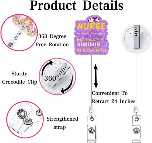 حبوب منع الحمل لدفع حبوب منع الحمل شارة بكرة قابلة للسحب مضحك صيدلية التكنولوجيا Med Tech حامل الشارة التمريض الأرجواني RN in Kuwait