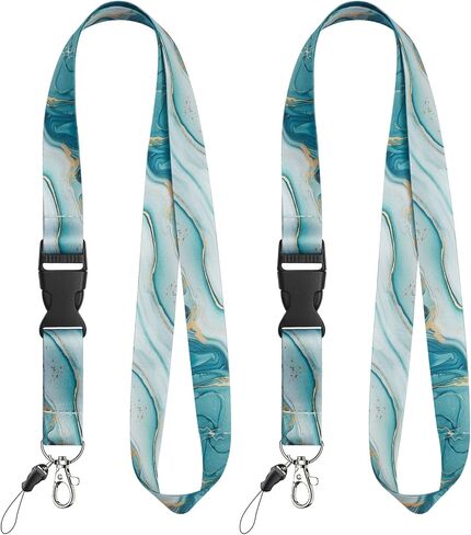 Uniclife 2 Pack Lanyards Flower Flower for Keys ، Key Lanyard for Women ، Quick regher Neck Lanyard لإكسسوارات بطاقة شارة الهوية ، حزام سلسلة مفاتيح قابلة للفصل مع حبل معلق ومقطع معدني in Saudi Arabia