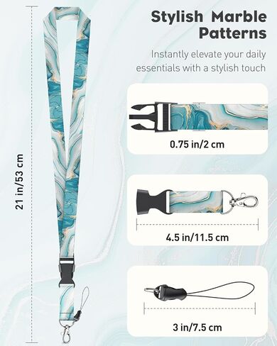 Uniclife 2 Pack Lanyards Flower Flower for Keys ، Key Lanyard for Women ، Quick regher Neck Lanyard لإكسسوارات بطاقة شارة الهوية ، حزام سلسلة مفاتيح قابلة للفصل مع حبل معلق ومقطع معدني in Saudi Arabia