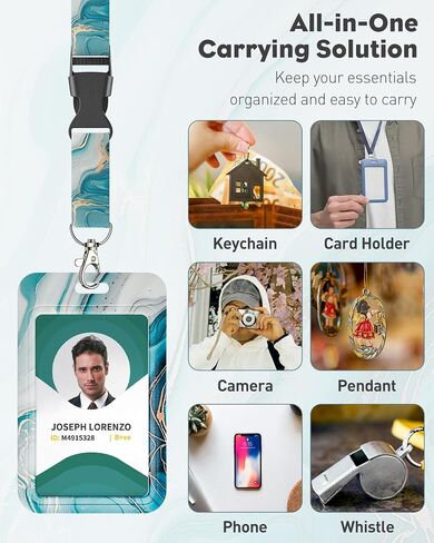 Uniclife 2 Pack Lanyards Flower Flower for Keys ، Key Lanyard for Women ، Quick regher Neck Lanyard لإكسسوارات بطاقة شارة الهوية ، حزام سلسلة مفاتيح قابلة للفصل مع حبل معلق ومقطع معدني in Saudi Arabia