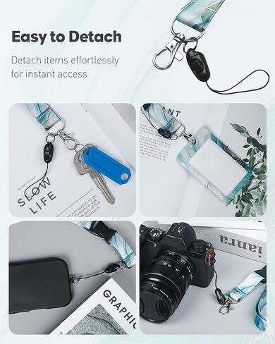 Uniclife 2 Pack Lanyards Flower Flower for Keys ، Key Lanyard for Women ، Quick regher Neck Lanyard لإكسسوارات بطاقة شارة الهوية ، حزام سلسلة مفاتيح قابلة للفصل مع حبل معلق ومقطع معدني in Saudi Arabia