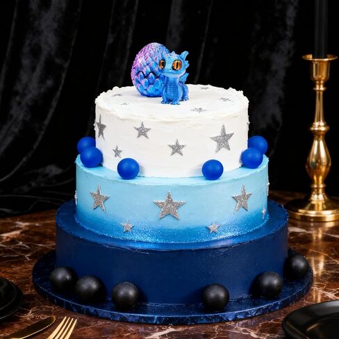 Black Dragon Cake Topper 3D Printed Dragon Eggs Cake Decorations Fantasy Dragon Birthday Party Favors Gold Black Balls Cake Toppers Baby Shower Decor in Kuwait