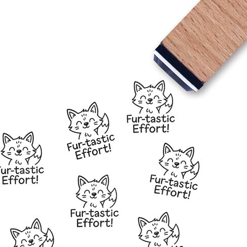 Fox Teacher Rubber Stamp ، 3/5 بوصة ختم صغير صغير لمخطط صنع بطاقات Scrapbooking in Saudi Arabia