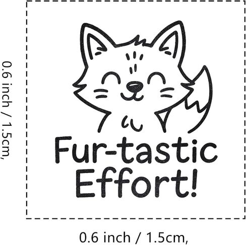 Fox Teacher Rubber Stamp ، 3/5 بوصة ختم صغير صغير لمخطط صنع بطاقات Scrapbooking in Saudi Arabia