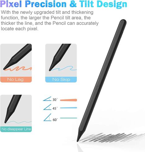 قلم لمس لجهاز iPad الجيل العاشر/التاسع، iPad Pro الجيل السادس/الخامس/الرابع/الثالث، متوافق مع (2018-2022) iPad Pro 12.9/11 بوصة، iPad 8th/7th/6th Gen، iPad Air 5th/4th/3rd الجيل، آيباد ميني الجيل السادس/الخامس in Kuwait