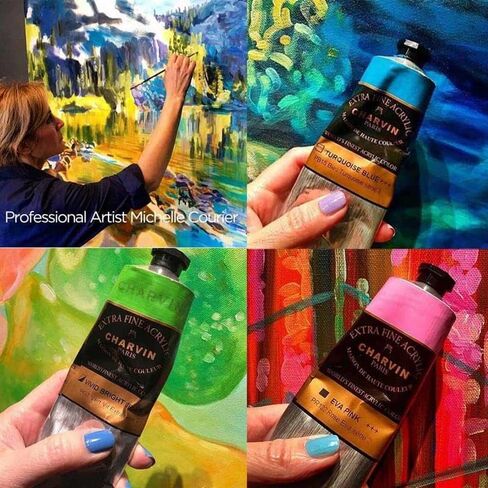 Charvin Extra Fine Professional Paint-Green ، 150ml Tube ، Triple-Malled ، أصباغ خفيفة ، فنان مفتوح الأسهم Acrylic Paints في الأشكال المستوحاة من الطبيعة in Saudi Arabia
