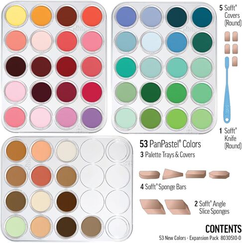 Panpastel Artist Pastels by Golden ، Pack Expansion Pack ، 53 Color ، Provess Artist Pastels ، Freefy Pan Format (تشبه الكيك) in Saudi Arabia