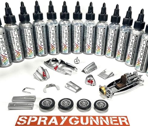 Airbrush paint metallic colors water-based acrylic-urethane formula made in USA (2oz, Liquid Aluminum) in Saudi Arabia