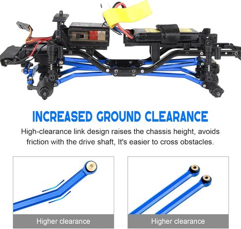 مجموعة وصلات توجيه عالية الخلوص من GoHobby للمحور SCX24 C10 AXI00001 Wrangler JLU AXI00002، 8 قطع (أحمر) in Kuwait