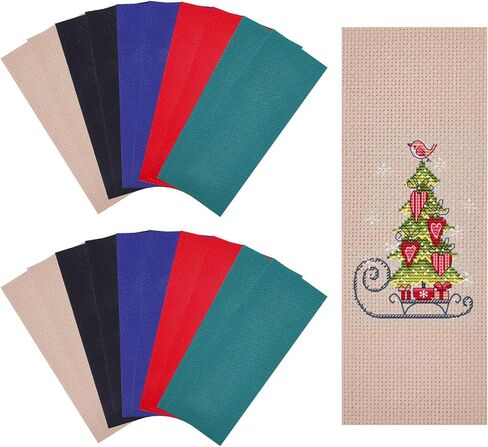 Gloobleland 20pcs 5 ألوان فارغة مرجعية عرضية كروس غرزة 190x70mm/7.5x2.8inch Cotton Cotton Cross Borkermark Fabricmark Schitch Simpion in Saudi Arabia