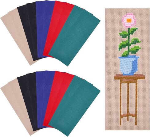 Gloobleland 20pcs 5 ألوان فارغة مرجعية عرضية كروس غرزة 190x70mm/7.5x2.8inch Cotton Cotton Cross Borkermark Fabricmark Schitch Simpion in Saudi Arabia