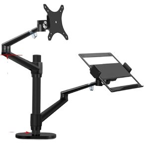 OL-3L Aluminum Height Adjustable Desktop Double Arm 17-32 Inch Monitor Stand + 12-17 Inch Laptop Stand Full Motion Mounting Arm(OL-3L-B) in Saudi Arabia