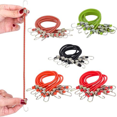 5pcs Elastic Strap Rope with Rescue Trailer Hooks Roof Rack Luggage Fix Straps,Bungee Cords for 1/10 RC Crawler Car SCX10 TRX4 TRX6 Gen7 Gen8 Tamiya D90 TF3 (Red) in Saudi Arabia