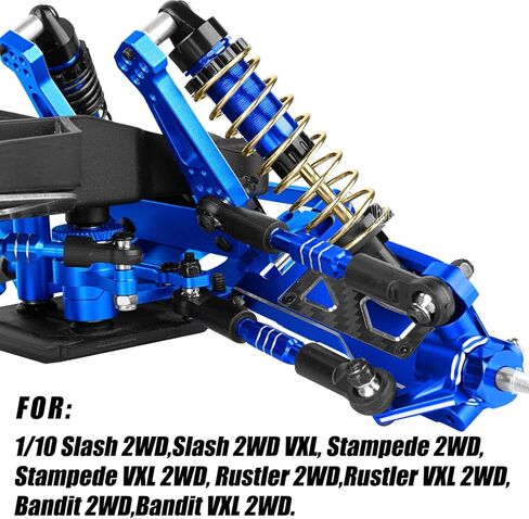 لترقيات الألمنيوم الأجزاء 1/10 Rustler 2WD (VXL)/SLASH 2WD (VXL)/Stampede 2WD (VXL)/Bandit 2WD (VXL) ، مفاصل التوجيه الأمامية ومحاور الخلفية وكتل Caster Casts Up ، Navy Blue. in Saudi Arabia