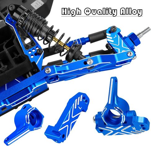 لترقيات الألمنيوم الأجزاء 1/10 Rustler 2WD (VXL)/SLASH 2WD (VXL)/Stampede 2WD (VXL)/Bandit 2WD (VXL) ، مفاصل التوجيه الأمامية ومحاور الخلفية وكتل Caster Casts Up ، Navy Blue. in Saudi Arabia
