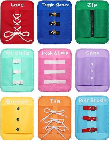Learning to Dress Busy Boards, Shoe Tying Practice for Kids, Basic Life Skills Toys Learn to Button, Buckle, Zip, Snap, Lace, Tie, Sensory Board Fine Motor Development Toy for Preschool Classroom in Saudi Arabia
