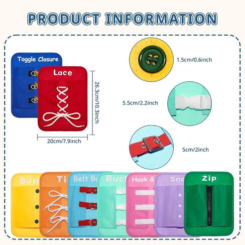 Learning to Dress Busy Boards, Shoe Tying Practice for Kids, Basic Life Skills Toys Learn to Button, Buckle, Zip, Snap, Lace, Tie, Sensory Board Fine Motor Development Toy for Preschool Classroom in Saudi Arabia