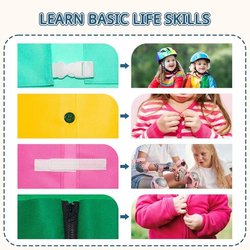 Learning to Dress Busy Boards, Shoe Tying Practice for Kids, Basic Life Skills Toys Learn to Button, Buckle, Zip, Snap, Lace, Tie, Sensory Board Fine Motor Development Toy for Preschool Classroom in Saudi Arabia