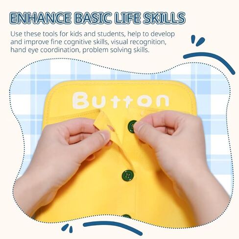 Learning to Dress Busy Boards, Shoe Tying Practice for Kids, Basic Life Skills Toys Learn to Button, Buckle, Zip, Snap, Lace, Tie, Sensory Board Fine Motor Development Toy for Preschool Classroom in Saudi Arabia