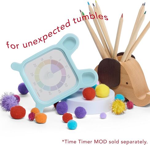 Time Timer Bunny Protection Detectible Case for Mod Visual Timer - غطاء سيليكون أزرق فاتح لحماية الإسقاط - التصميم للحيوانات المرح والمرح واللطيف للفصول الدراسية والأطفال والاحتياجات الخاصة والهدايا in Saudi Arabia