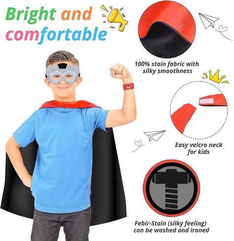 Roko Toys for 3-10 Year Old Boys, Superhero Capes for Kids Dress up Costumes Party Supplies Present Chistmas Gifts Stocking in Saudi Arabia