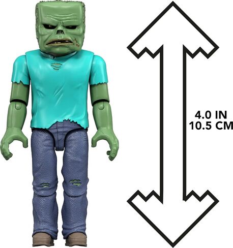 مجموعة Mattel Minecraft Action Figure & Accessories مجموعة ، Zombie Posable شخصية قابلة للتحصيل مستوحاة من فيلم Minecraft ، 3.25 بوصة in Saudi Arabia