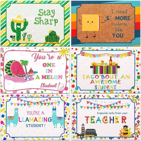 Outus 60 Pcs Motivational Students Postcards Bulk, Teacher Mail Postcards for Students, Positive Notes Home from Teacher, Thinking of You Cards Classroom Incentives School Supplies(Mexican Style) in Saudi Arabia