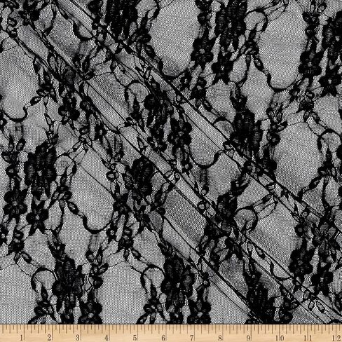 Giselle Stretch Floral Lace Black, Fabric by the Yard in Saudi Arabia