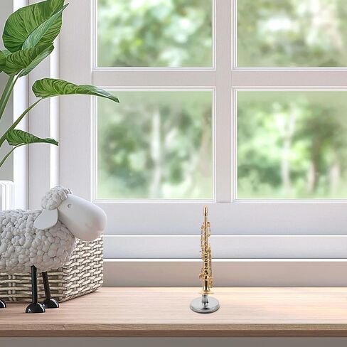 Homsfou Miniature Saxophone Model Decor Decor for Home Mini Musical Audaction With Stand and Leather Box Thread لمحبي الموسيقى وعشاق الألعاب المصغرة in Kuwait