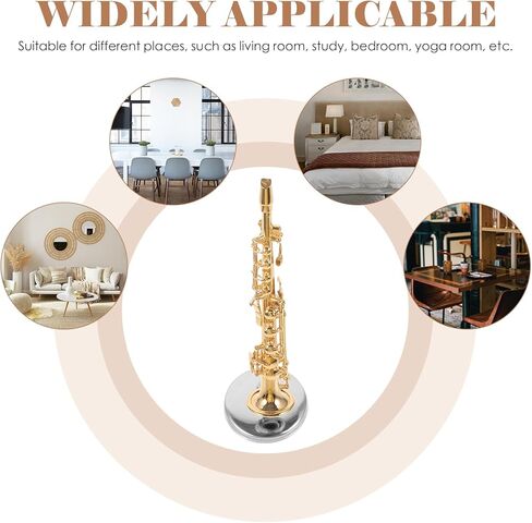 Homsfou Miniature Saxophone Model Decor Decor for Home Mini Musical Audaction With Stand and Leather Box Thread لمحبي الموسيقى وعشاق الألعاب المصغرة in Kuwait