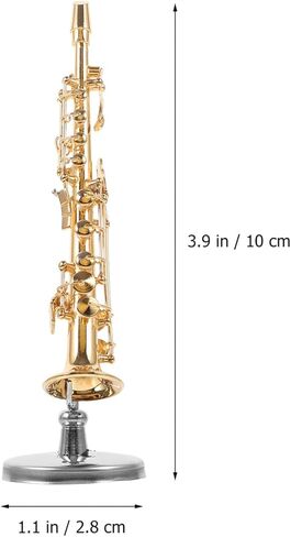 Homsfou Miniature Saxophone Model Decor Decor for Home Mini Musical Audaction With Stand and Leather Box Thread لمحبي الموسيقى وعشاق الألعاب المصغرة in Kuwait