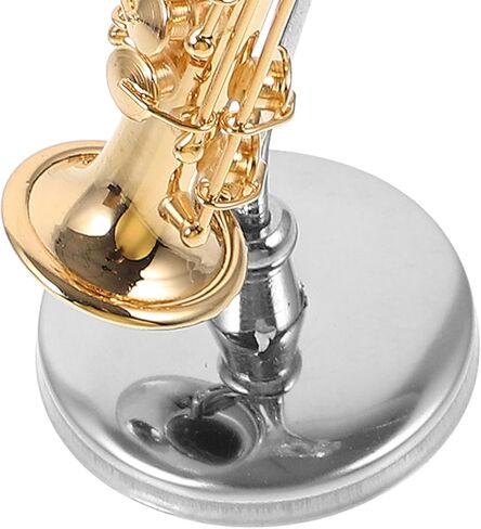 Homsfou Miniature Saxophone Model Decor Decor for Home Mini Musical Audaction With Stand and Leather Box Thread لمحبي الموسيقى وعشاق الألعاب المصغرة in Kuwait
